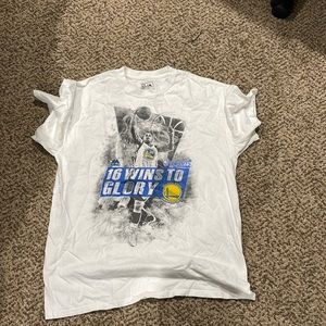 White Golden State Warrior shirt, size medium